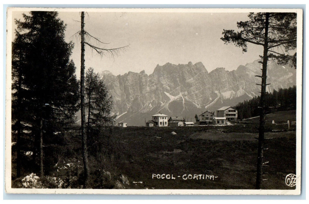 c1950's Hotel Pocol Cortina d'Ampezzo Italy Unposted Vintage RPPC Photo Postcard