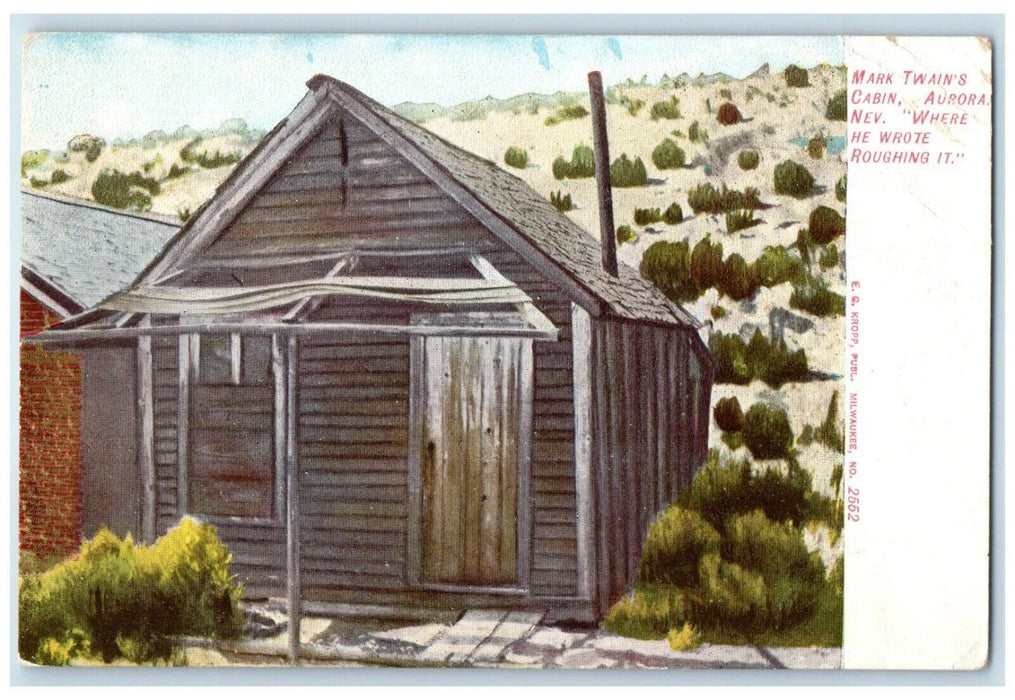 c1905 Mark Twains Cabin Aurora Nevada Where He Wrote Roughing Exterior Postcard