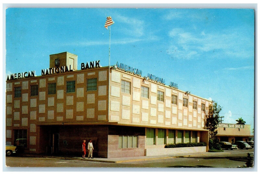 1962 American National Bank Fort Lauderdale Red Cross Sunrise Florida Postcard
