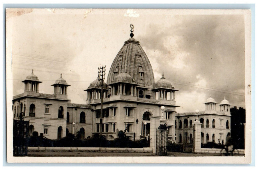 c1940's Building of Kirti Mandir Vadodara India Vintage RPPC Photo Postcard