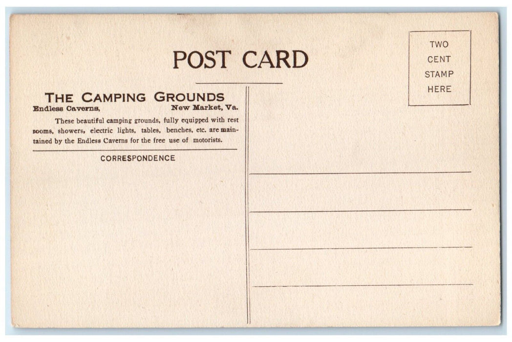 c1940 Camping Grounds Endless Caverns Exterior New Market Virginia VA Postcard