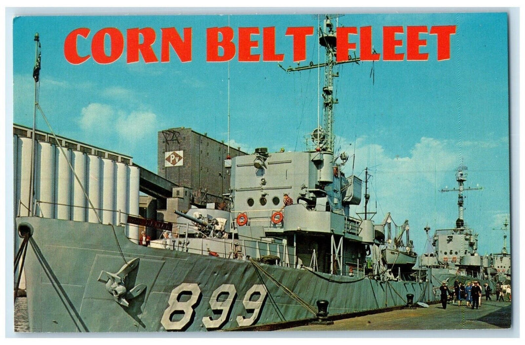 c1960 Corn Belt Fleet Duluth-Superior Docks Navy Ship Reserve Training Postcard