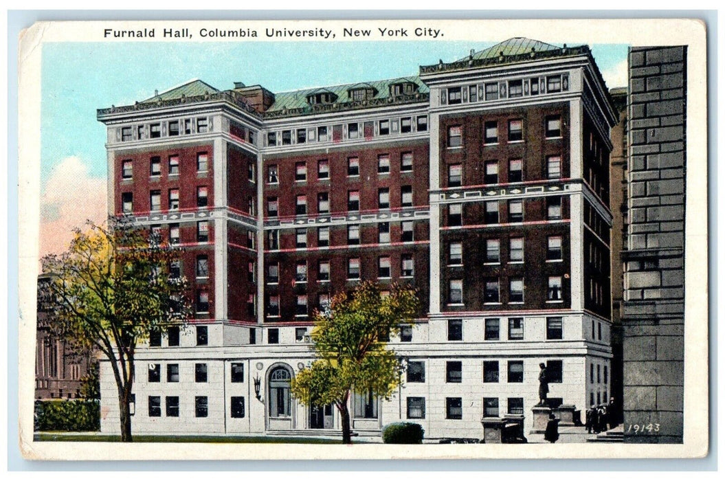 c1920 Exterior Furnald Hall Columbia University New York City New York Postcard