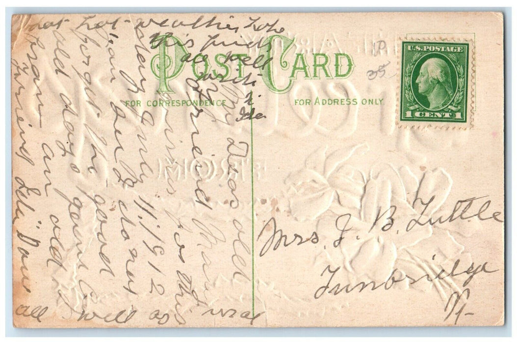 1910 Hearty Greetings From Eest Chetford Vermont Embossed Postcard