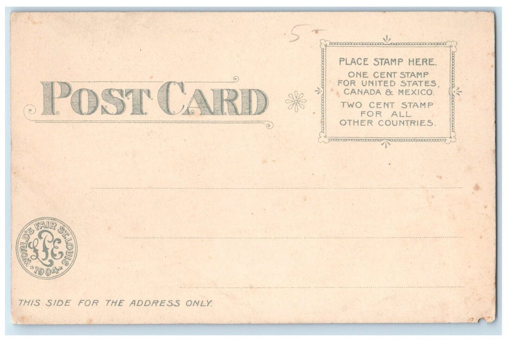 c1904 Official Souvenir World's Fair-St. Louis Festival Hall Cascades Postcard