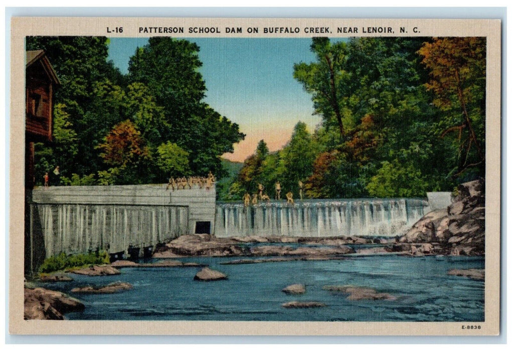 c1940 Patterson School Dam Buffalo Creek Lenoir North Carolina Unposted Postcard