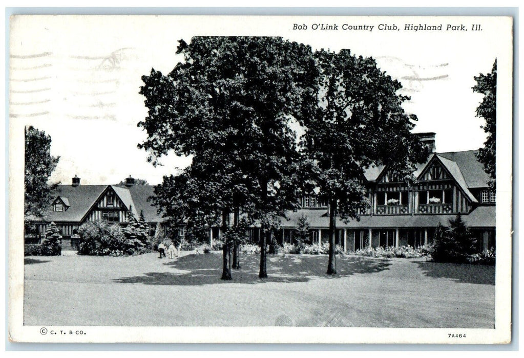 1945 Bob O'Link Country Club Highland Park Illinois IL Vintage Antique Postcard