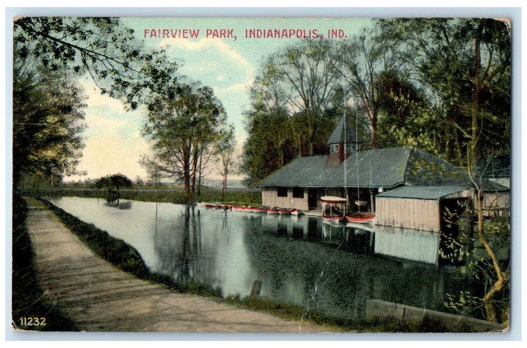 1912 Scenic View Fairview Park Indianapolis Indiana IN Vintage Antique Postcard