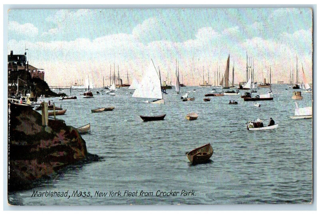 c1905 New York Fleet Crocker Park Marblehead Massachusetts MA Vintage Postcard