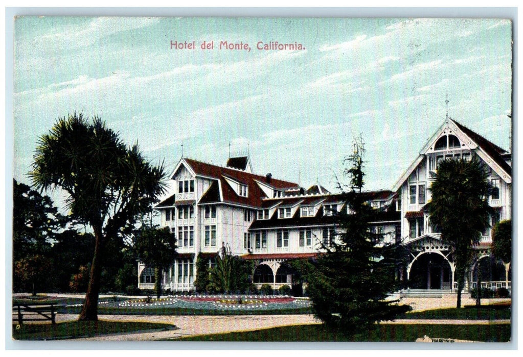 1910 Exterior View Hotel Del Monte Building Monterey California Vintage Postcard