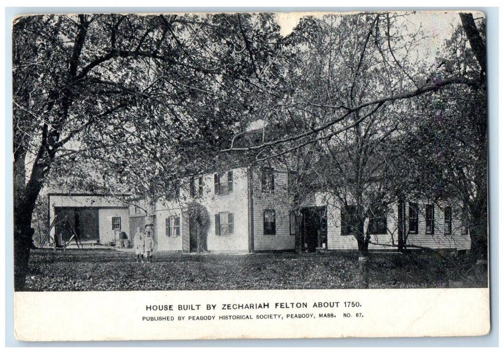 1930 House Built Zechariah Felton Society Peabody Massachusetts Vintage Postcard