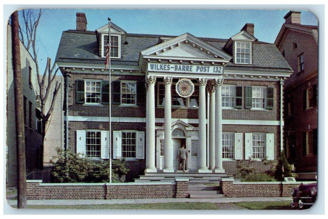 c1960 Exterior View American Legion Post 132 Wilkes Barre Pennsylvania Postcard