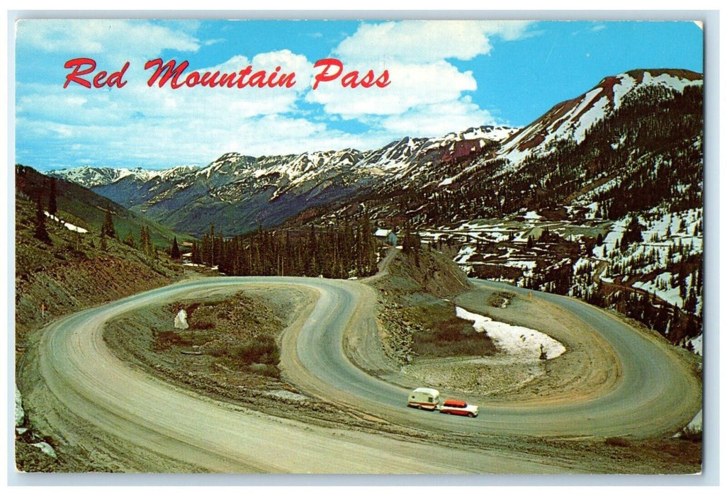 c1960 Switchback Red Mountain Pass Silverton Ouray Colorado CO Unposted Postcard
