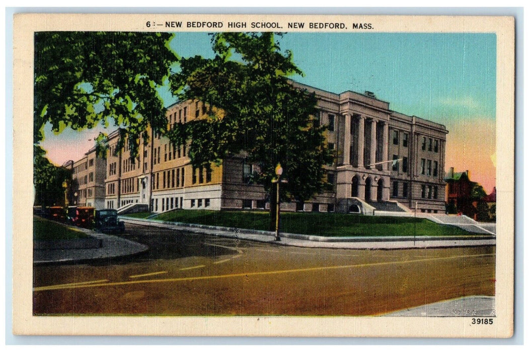 1942 New Bedford High School New Bedford Massachusetts Vintage Antique Postcard