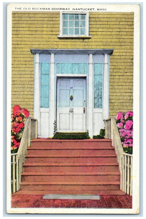 c1940 Old Buckman Doorway Exterior Building Nantucket Massachusetts MA Postcard