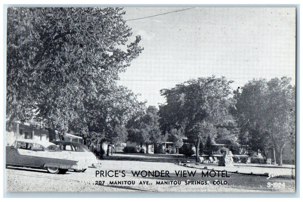 c1905 Price's Wonder View Motel Cars Manitou Springs Colorado CO Postcard