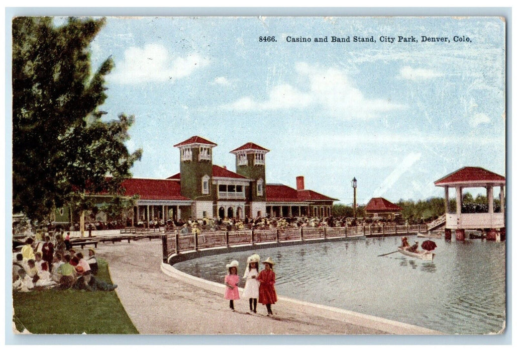 c1910's Casino And Band Stand City Park Denver Colorado CO Antique Postcard