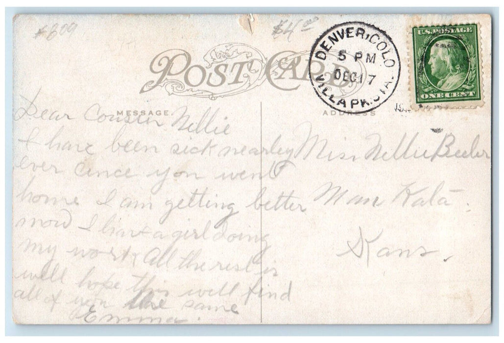 c1910's Casino And Band Stand City Park Denver Colorado CO Antique Postcard