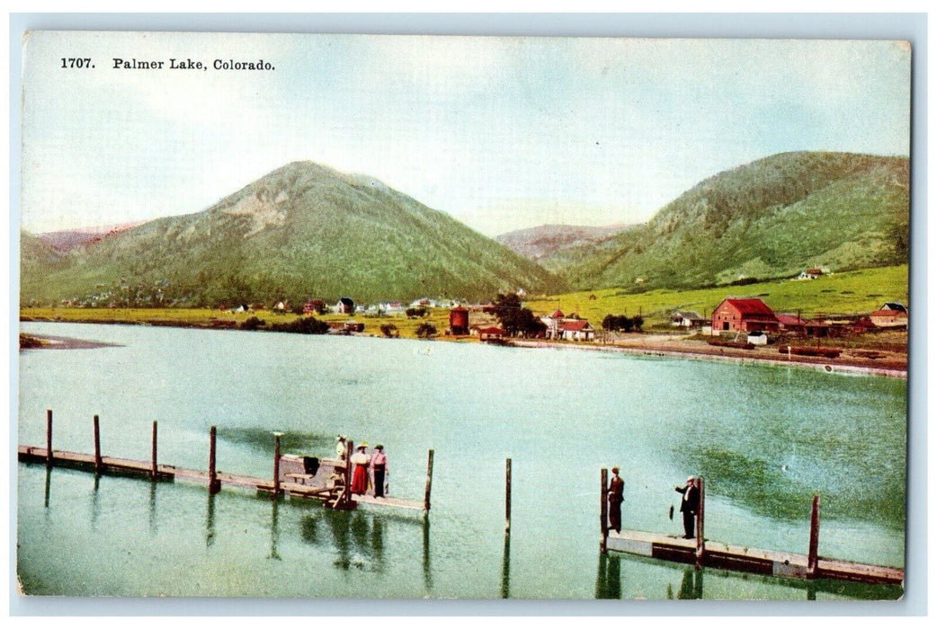 c1910's View Of Palmer Lake Colorado CO, Mountain Scene Houses Postcard
