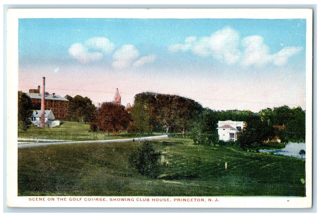 c1920 Panoramic View Scene Golf Course Club House Princeton New Jersey Postcard