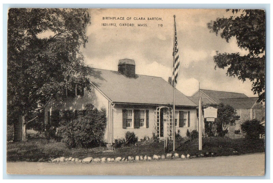 c1940 Birthplace Clara Barton Exterior Oxford Massachusetts MA Vintage Postcard