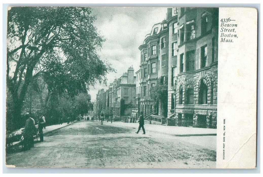 c1905 Beacon Street Exterior Building Boston Massachusetts MA Vintage Postcard