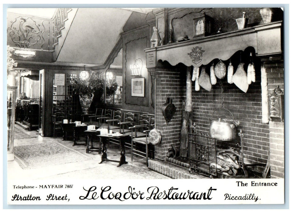 c1950's The Entrance to Le Cordor Restaurant Picadilly RPPC Photo Postcard