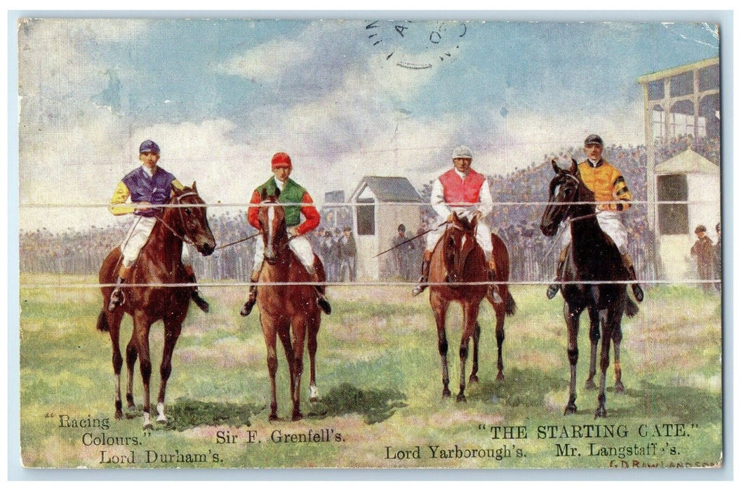 1906 Rawlandson Art Horse Racing Halifax Canada Posted Antique Postcard