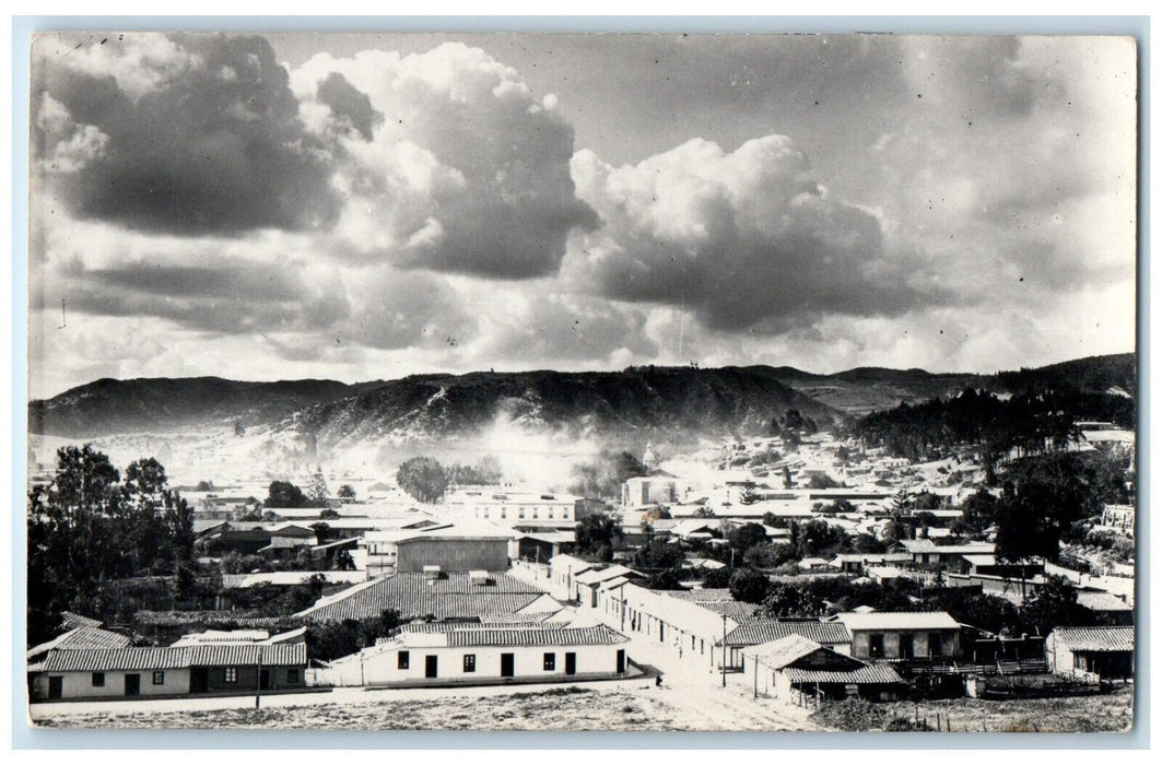 c1950's Cloudy Scene City Panorama View Constitucion Chile RPPC Photo Postcard