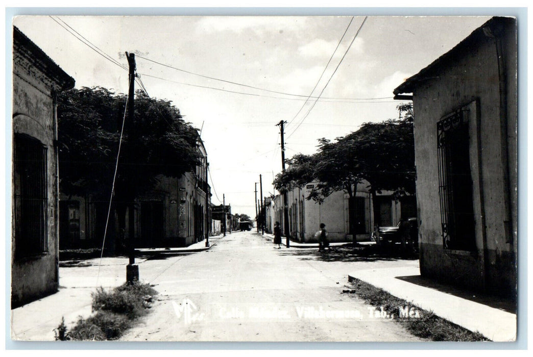 c1950's Street Scene Villahermosa Tabasco Mexico Vintage RPPC Photo Postcard