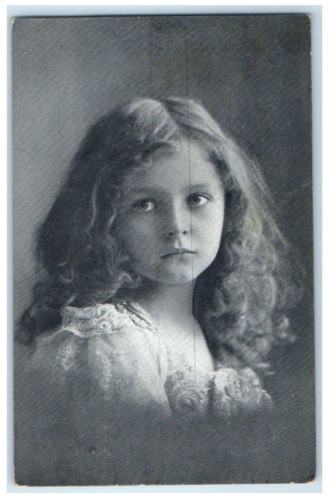 1912 Pretty Girl Curly Hair Studio Point Marion Pennsylvania PA Antique Postcard