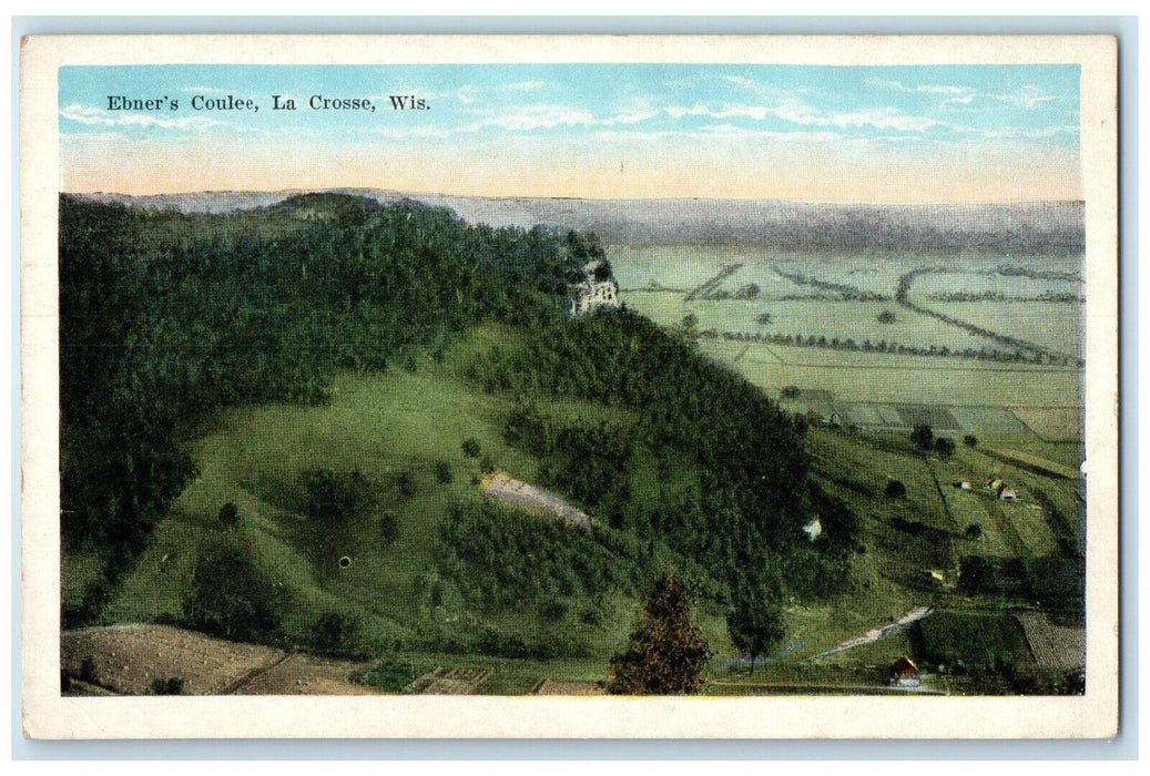 1920 Birds Eye View Ebner Coulee La Crosse Wisconsin WI Vintage Antique Postcard