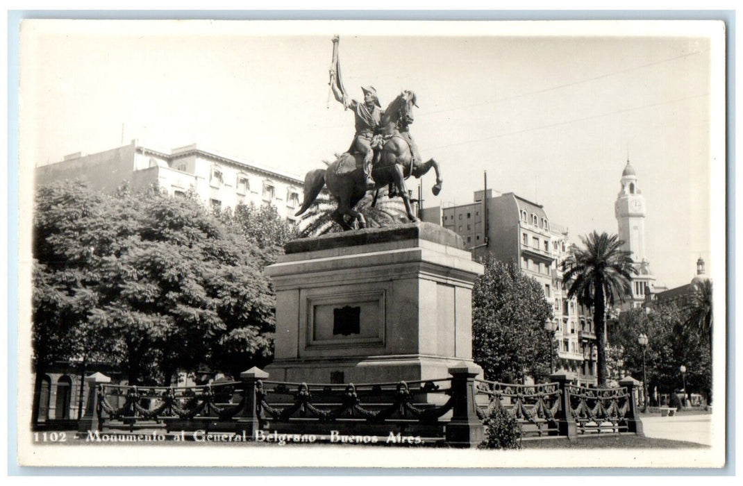 c1950's Monument of General Belgrano Buenos Aires Argentina RPPC Photo Postcard