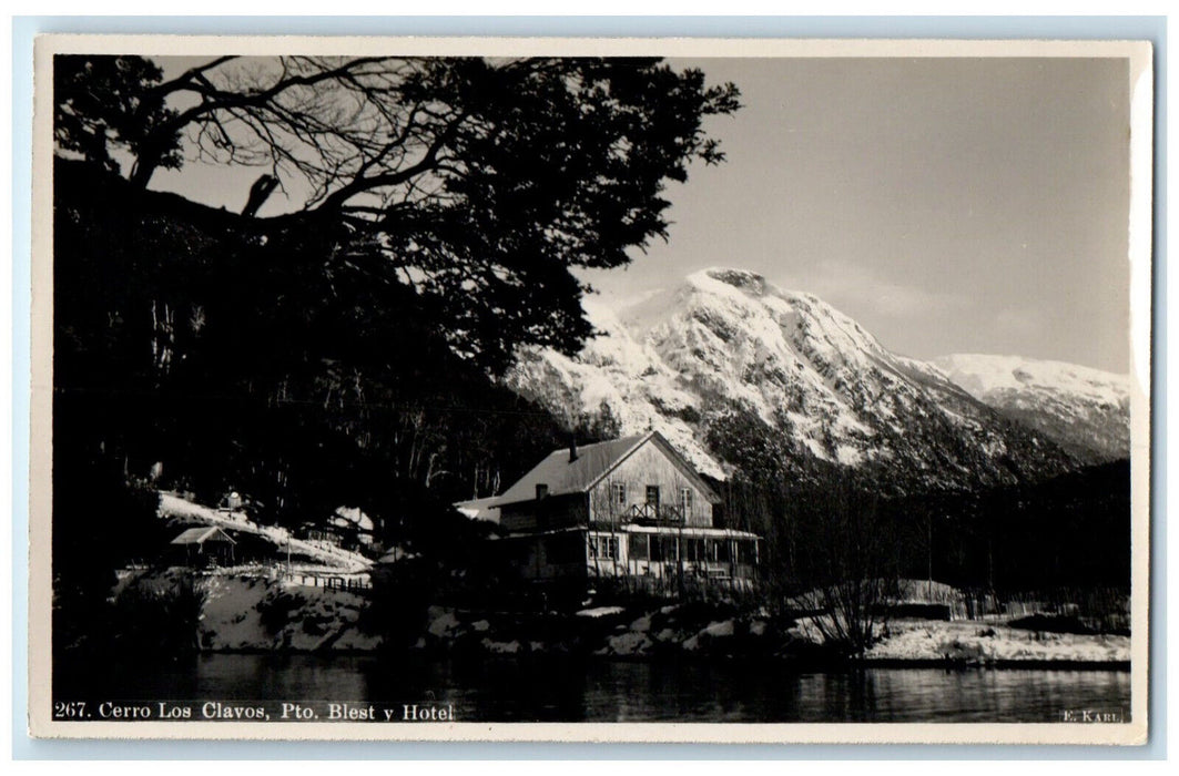 c1950's Puerto Blest And Hotel Cerro Los Clavos Argentina RPPC Photo Postcard