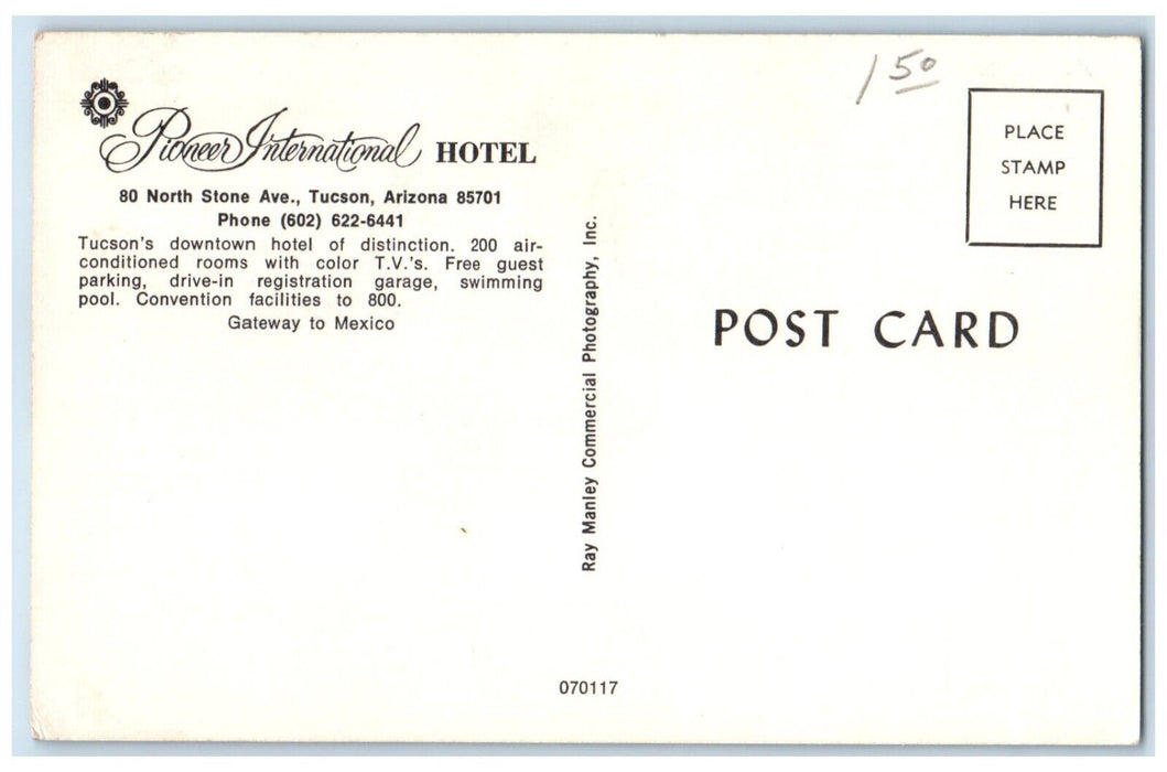 c1950's Pioneer International Hotel Tucson Arizona AZ Multiview Vintage Postcard