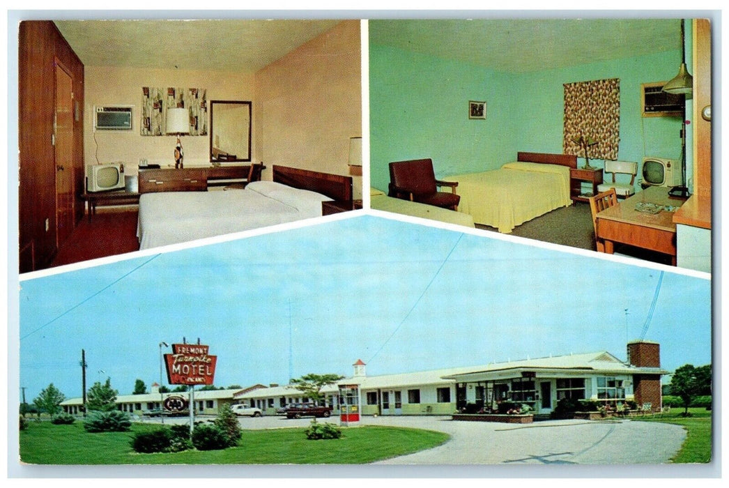 1963 Fremont Turnpike Motel Fremont Ohio OH Multiview Posted Vintage Postcard