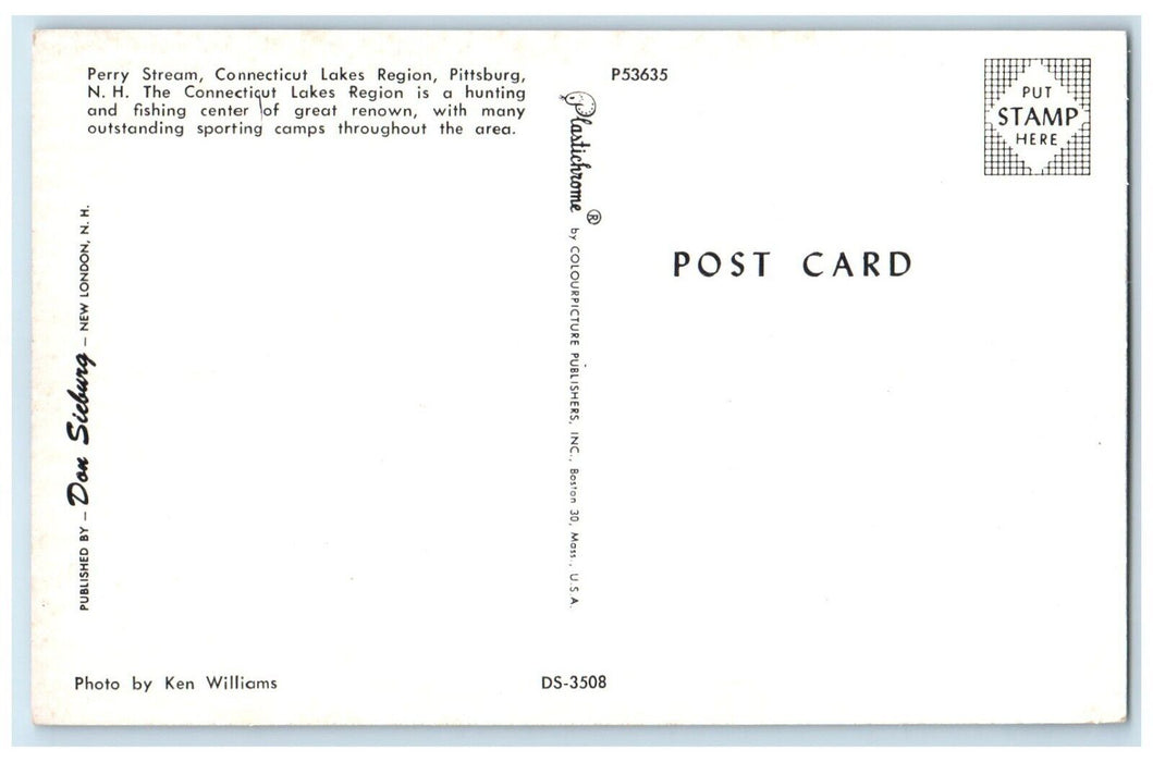 Perry Stream Connecticut Lakes Region Covered Bridge Pittsburg NH Postcard