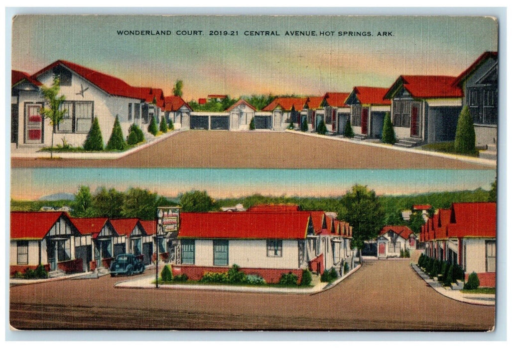 1942 Wonderland Court Hot Springs Arkansas AR Dual View Posted Vintage Postcard