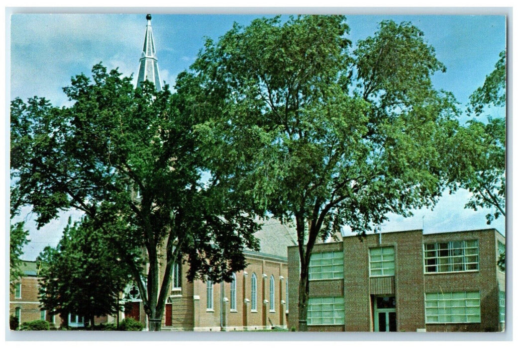 c1960 Saints Peter Paul Catholic Church High School Seneca Kansas KS Postcard