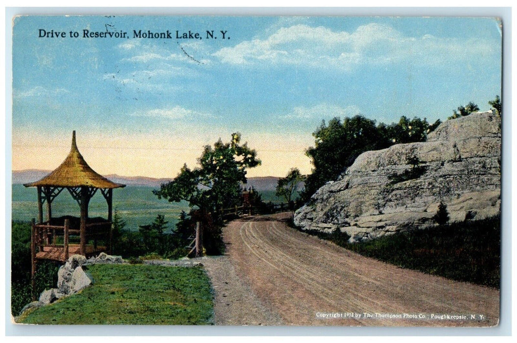 1916 Scenic View Drive Reservoir Mohonk Lake New York NY Antique Posted Postcard