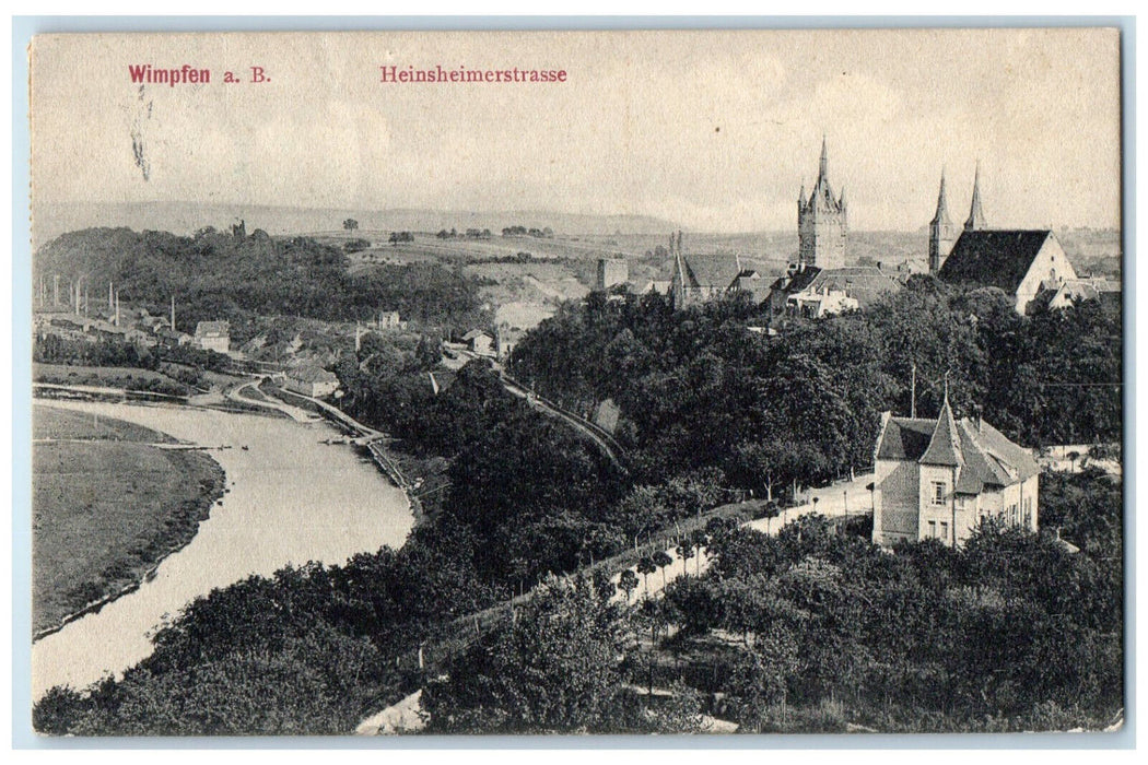 c1910 Heinsheimer Street Bad Wimpfen Germany Antique Posted Postcard
