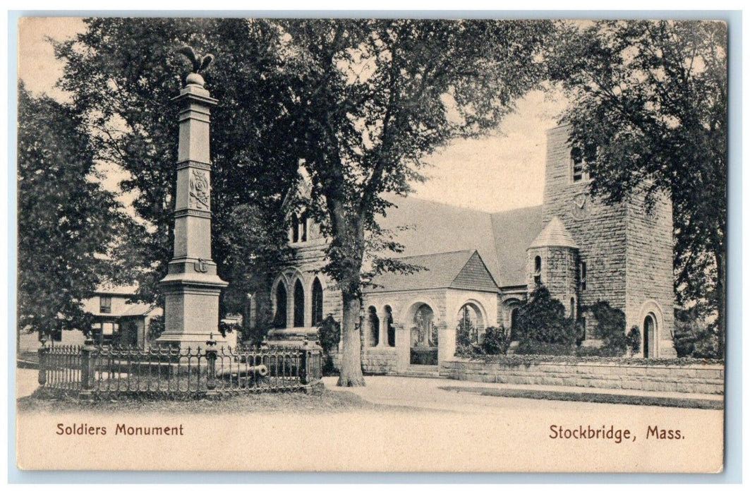 c1905 Soldiers Monument Monument Stockbridge Massachusetts MA Vintage Postcard