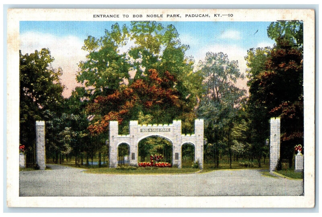 c1940 Entrance Bob Noble Park Paducah Kentucky Unposted Vintage Antique Postcard