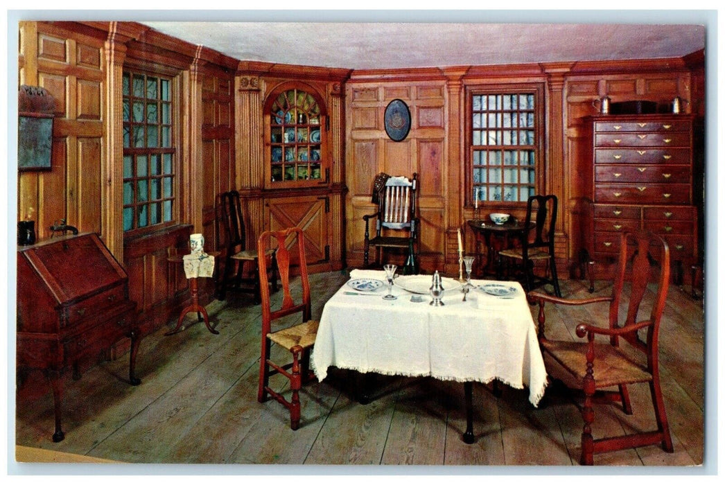 c1960 Paneled Parlor Reuben Bliss House Springfield Massachusetts Mass Postcard