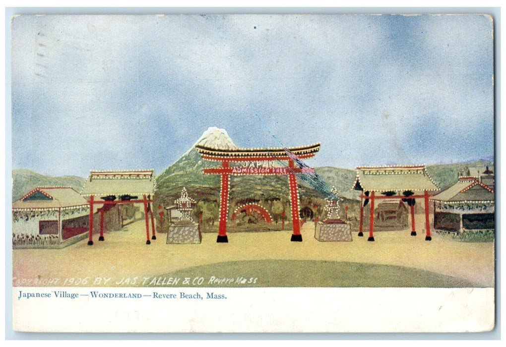 1908 Japanese Village Wonderland Exterior Revere Beach Massachusetts MA Postcard
