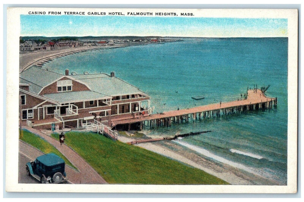 1920 Casino Terrace Gables Hotel Falmouth Heights Massachusetts Antique Postcard