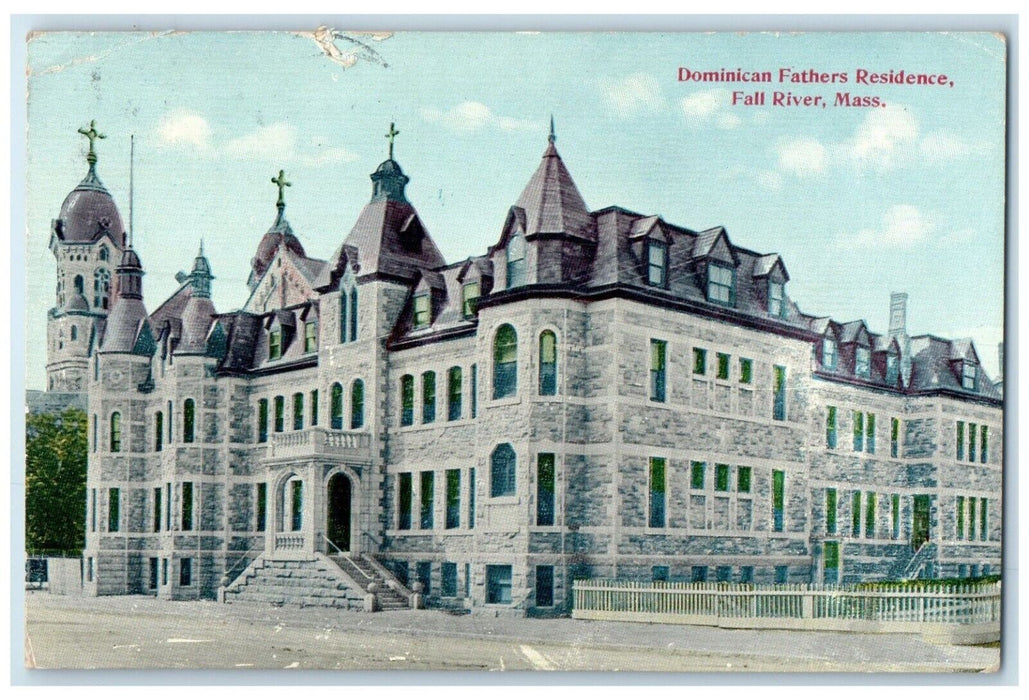 1912 Exterior View Dominican Fathers Residence Fall River Massachusetts Postcard