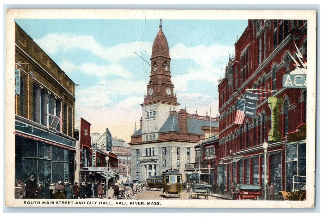 1920 South Main Street City Hall Fall River Massachusetts MA Vintage Postcard