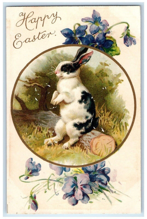 c1910's Easter Bunny Rabbit Flowers Flanders New Jersey NJ Antique Postcard