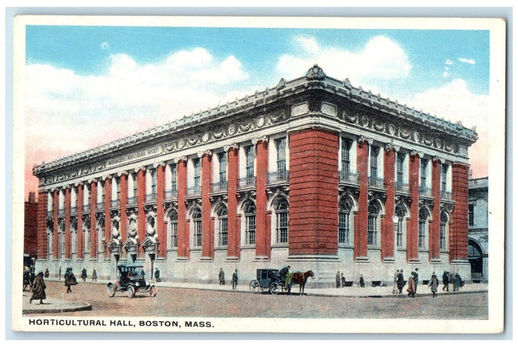 c1910 Horticultural Hall Corner Huntington Aves. Boston Massachusetts Postcard